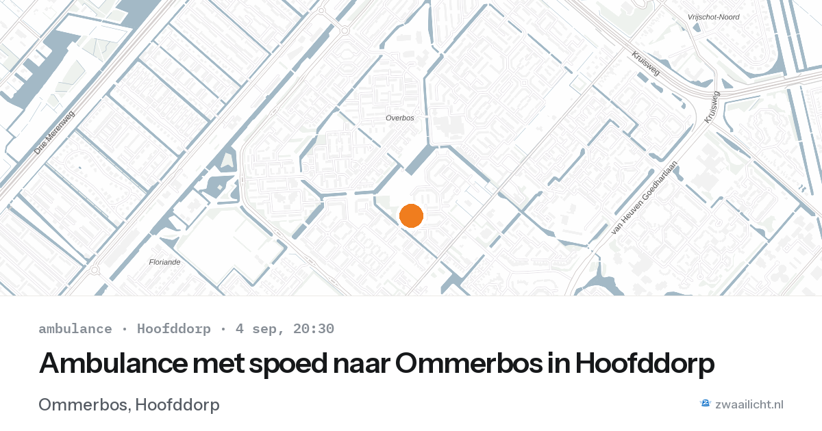 Ambulance met spoed naar Ommerbos in Hoofddorp — 4 sep 2026