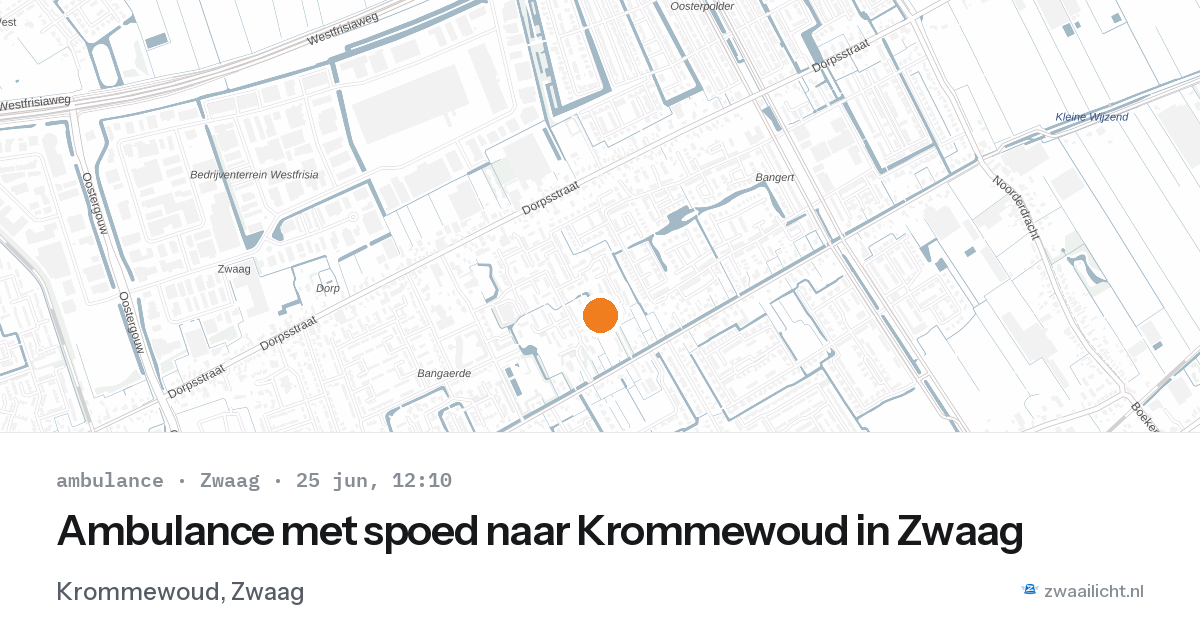 Ambulance met spoed naar Krommewoud in Zwaag — 25 jun 2026