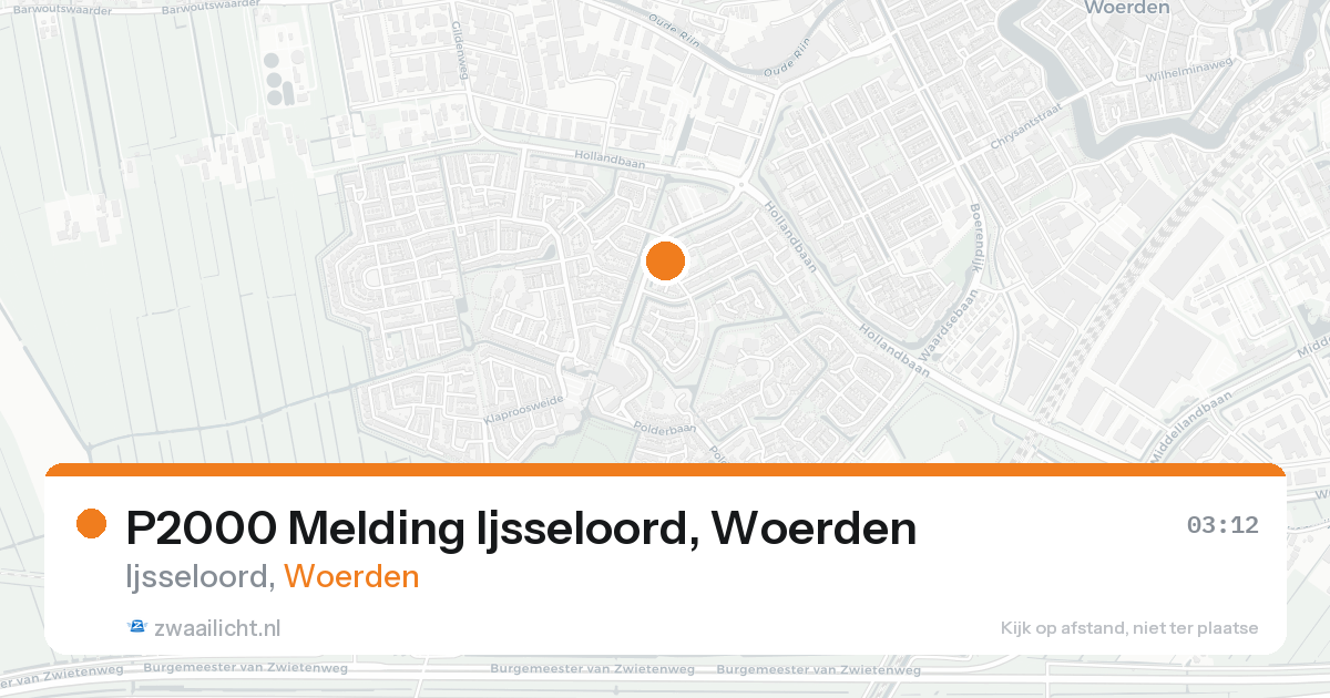 P2000 Melding Ijsseloord, Woerden — 16 aug 2026