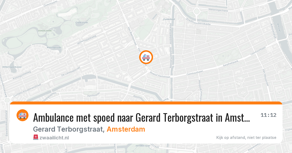 Ambulance met spoed naar Gerard Terborgstraat in Amsterdam — 27 jul 2026