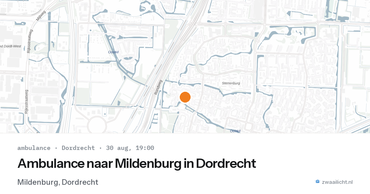Ambulance naar Mildenburg in Dordrecht — 30 aug 2026