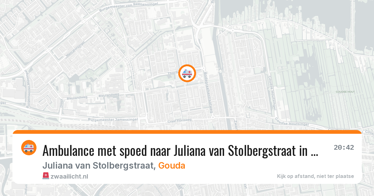 Ambulance met spoed naar Juliana van Stolbergstraat in Gouda — 6 jun 2026