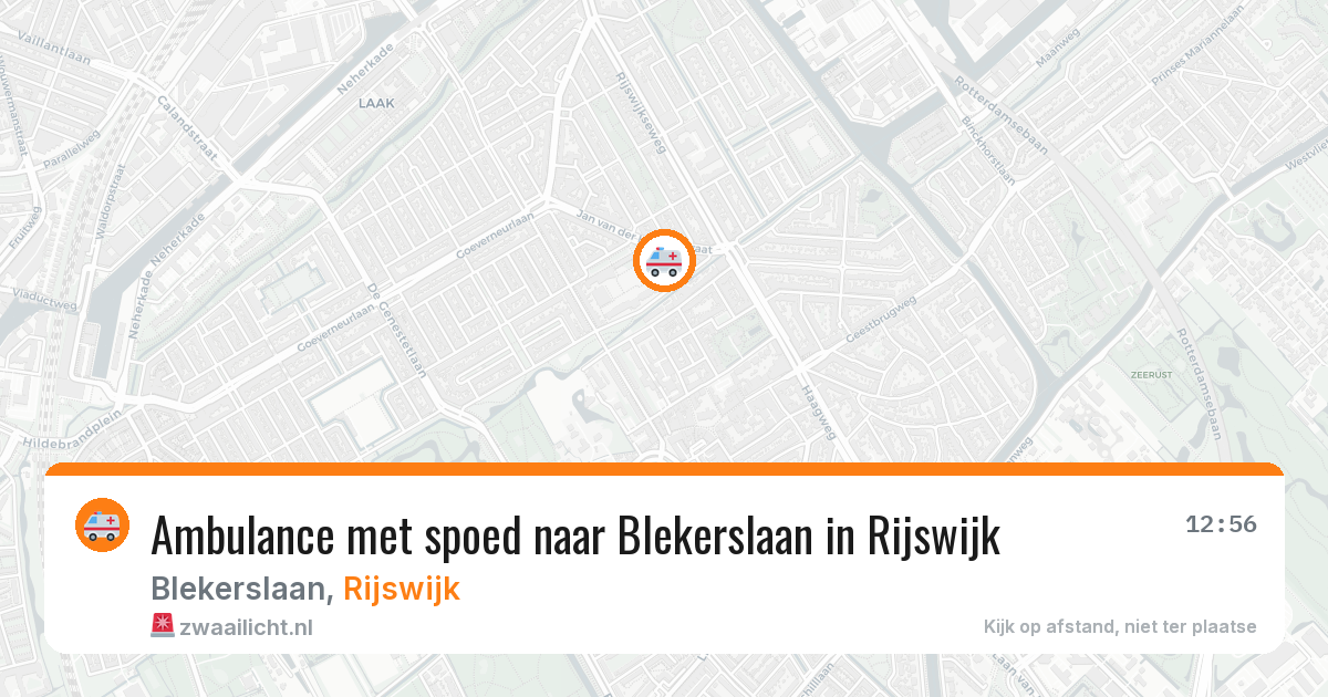 Ambulance met spoed naar Blekerslaan in Rijswijk — 28 mei 2026