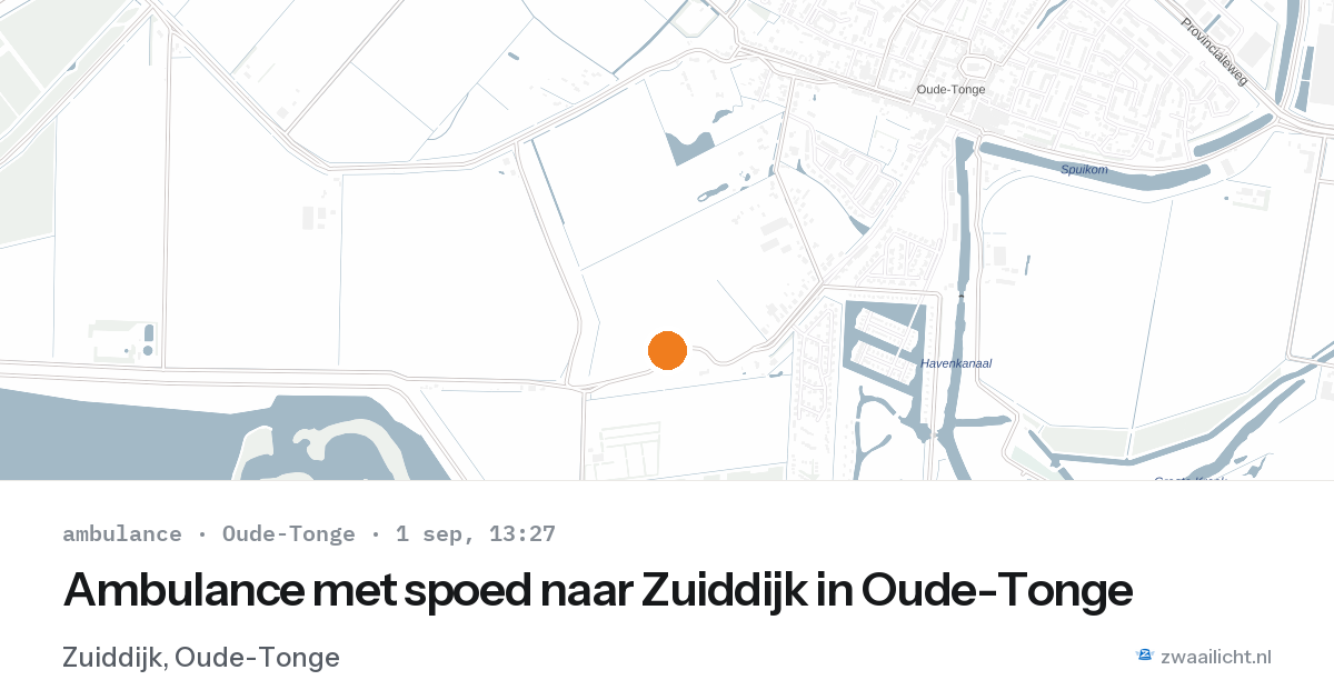Ambulance met spoed naar Zuiddijk in Oude-Tonge — 1 sep 2026