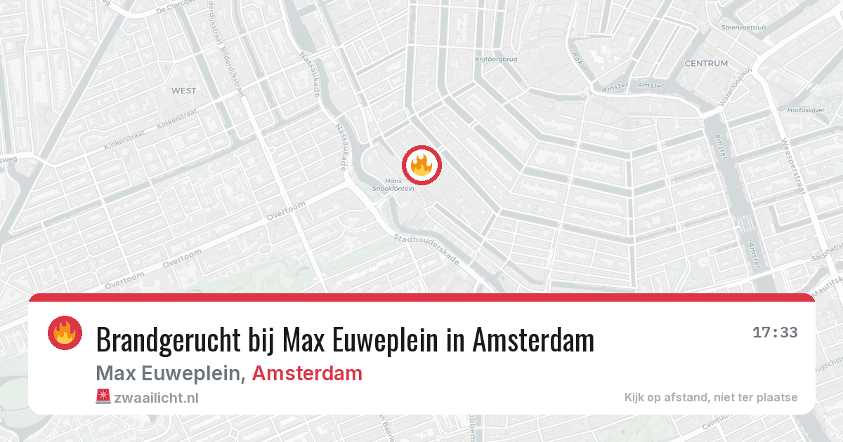 Brandgerucht bij Max Euweplein in Amsterdam — 20 mei 2026