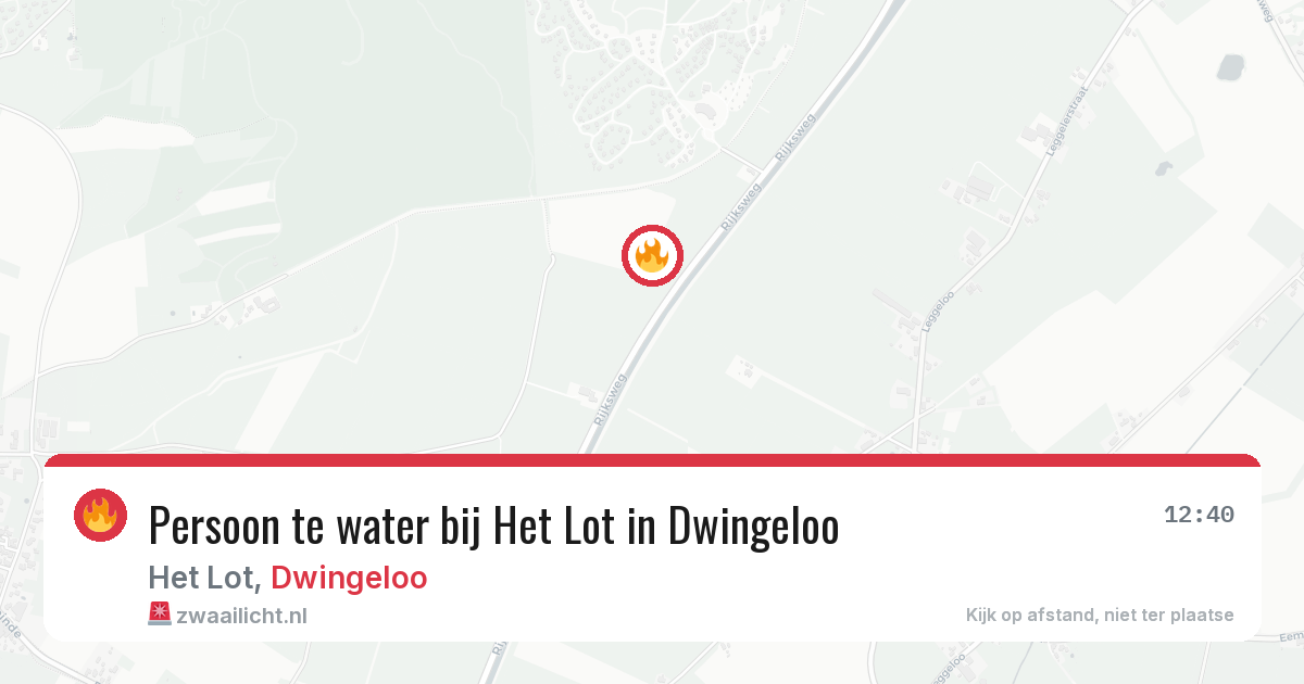 Persoon te water bij Het Lot in Dwingeloo — 15 mei 2026