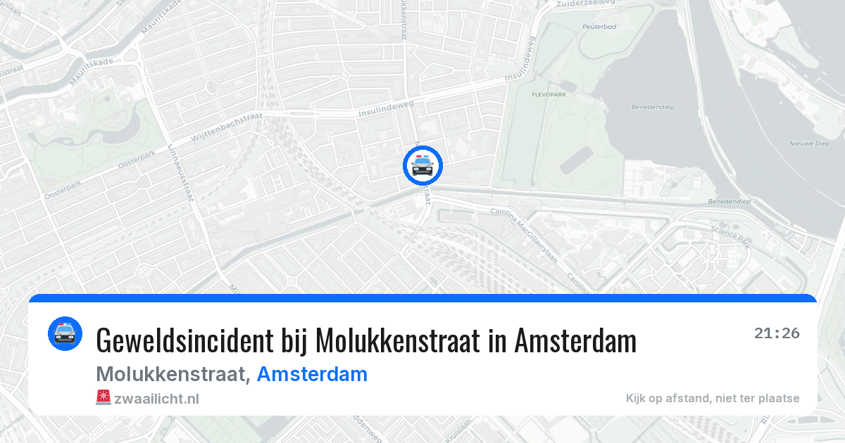 Geweldsincident bij Molukkenstraat in Amsterdam — 15 jul 2026