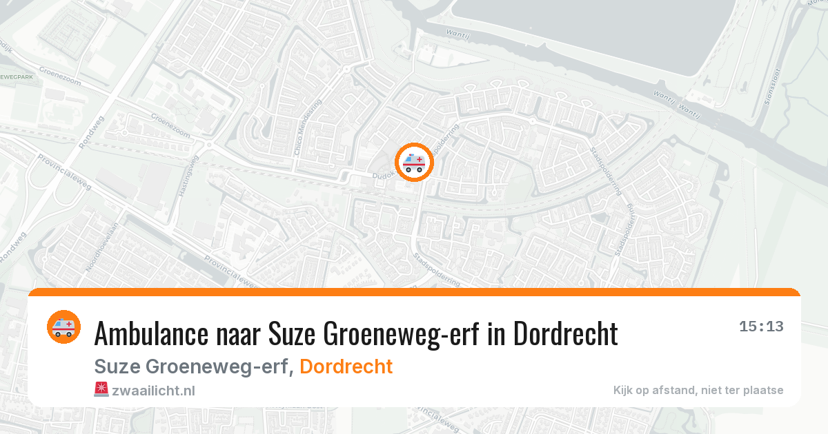 Ambulance naar Suze Groeneweg-erf in Dordrecht — 24 jun 2026