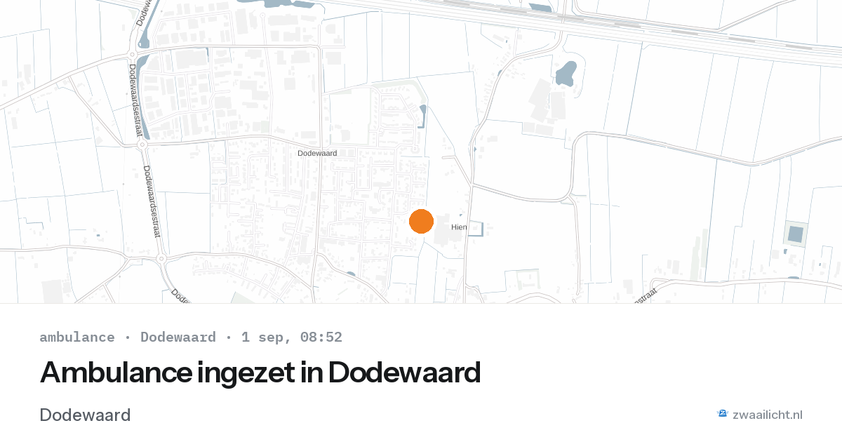Ambulance ingezet in Dodewaard — 1 sep 2026
