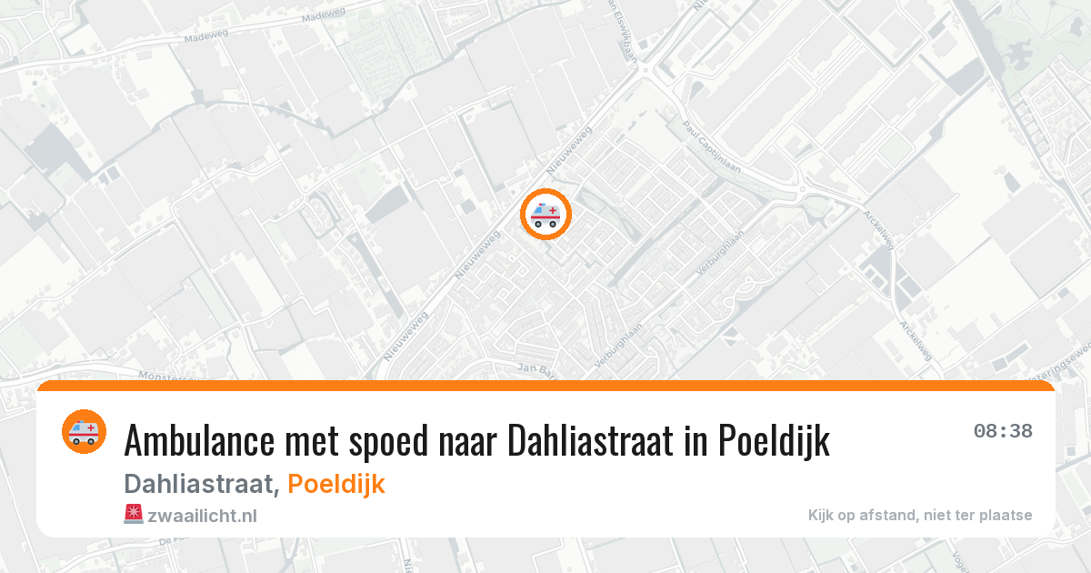 Ambulance met spoed naar Dahliastraat in Poeldijk — 8 jun 2026