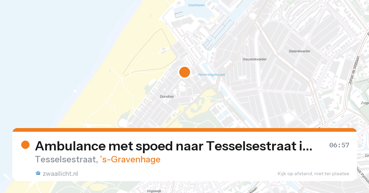 Ambulance met spoed naar Tesselsestraat in 's-Gravenhage — 27 aug 2026