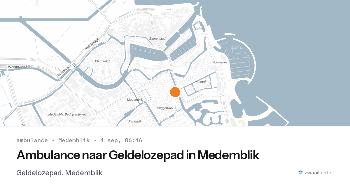 Ambulance naar Geldelozepad in Medemblik — 4 sep 2026