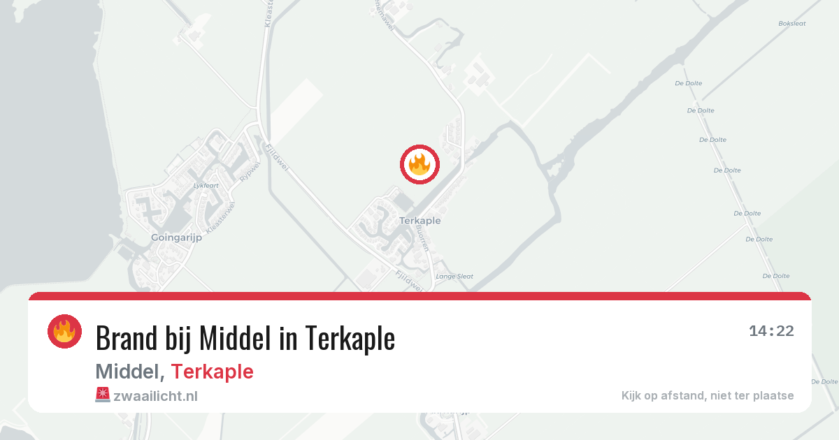 Brand bij Middel in Terkaple — 28 apr 2026