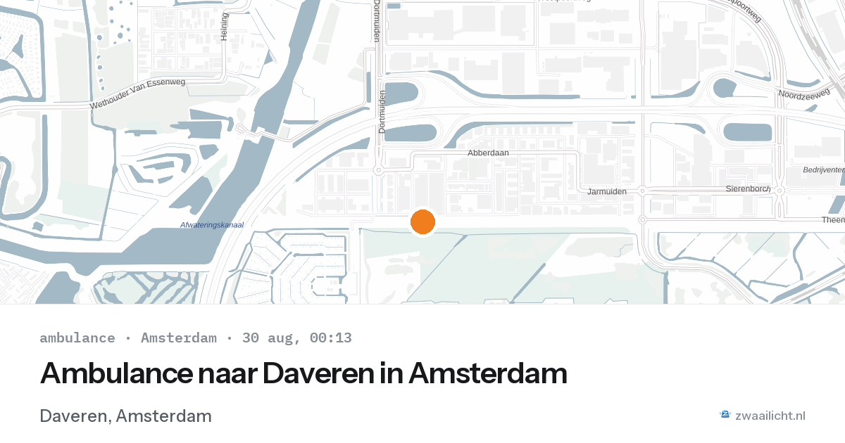 Ambulance naar Daveren in Amsterdam — 29 aug 2026