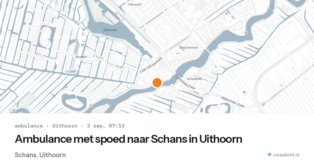 Ambulance met spoed naar Schans in Uithoorn — 3 sep 2026