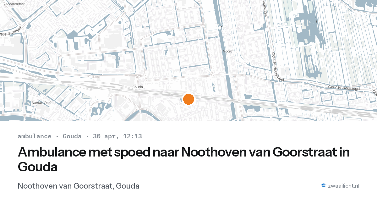 Ambulance met spoed naar Noothoven van Goorstraat in Gouda — 30 apr 2026