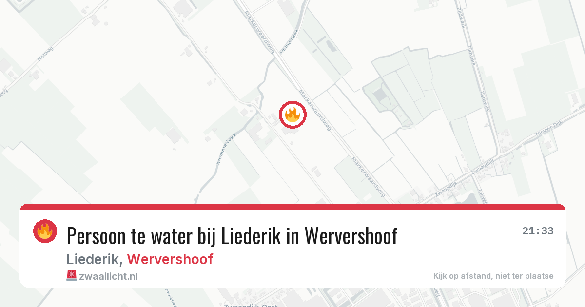 Persoon te water bij Liederik in Wervershoof — 7 feb 2026