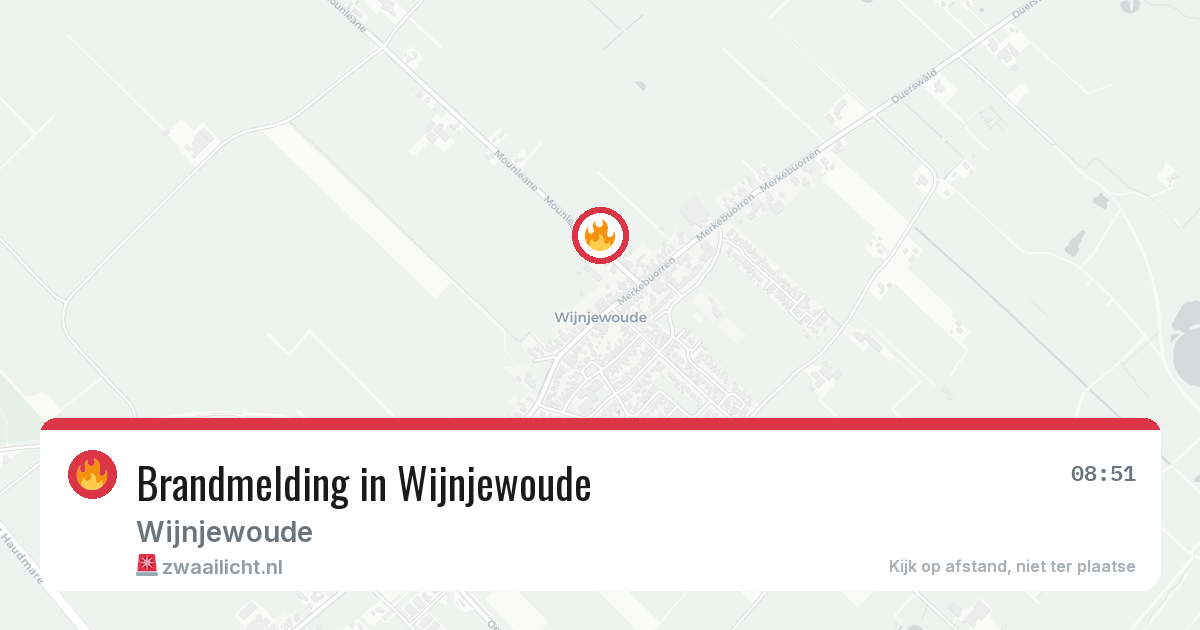 Brandmelding in Wijnjewoude — 6 aug 2026