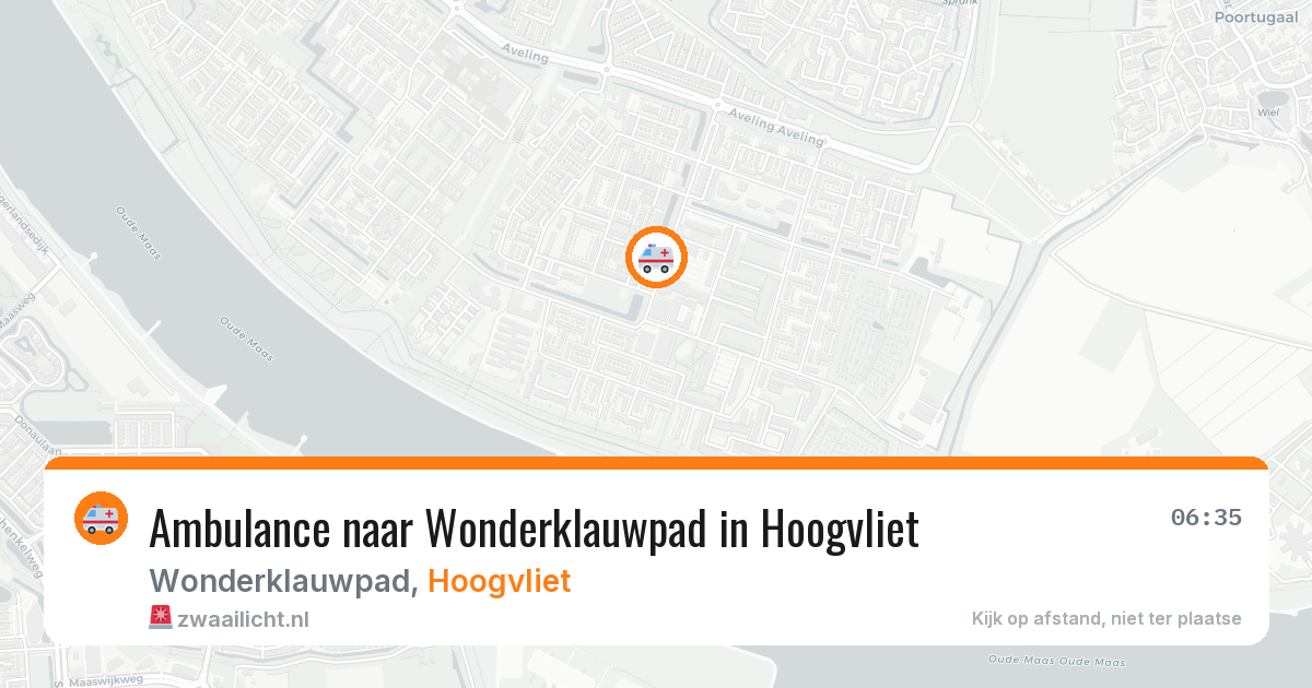 Ambulance naar Wonderklauwpad in Hoogvliet — 13 mei 2026