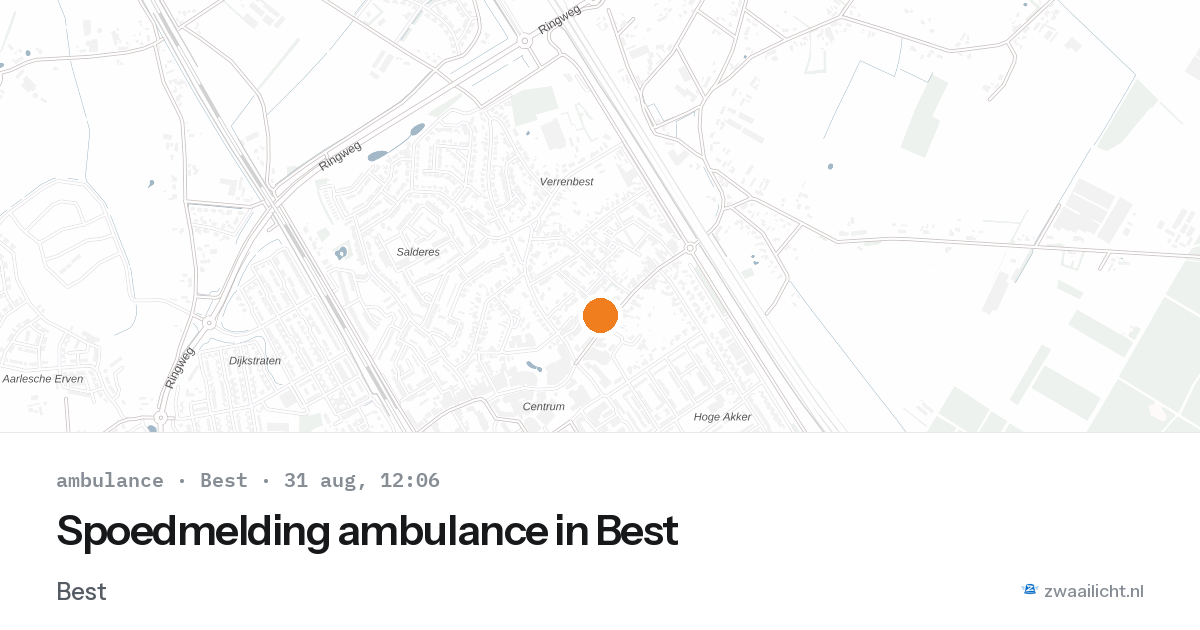 Spoedmelding ambulance in Best — 31 aug 2026
