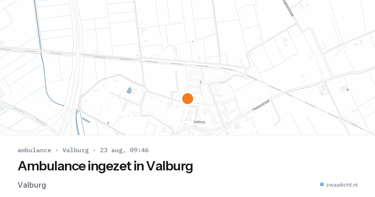 Ambulance ingezet in Valburg — 23 aug 2026