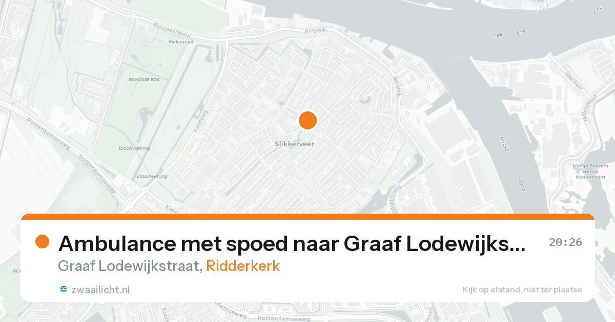 Ambulance met spoed naar Graaf Lodewijkstraat in Ridderkerk — 18 aug 2026
