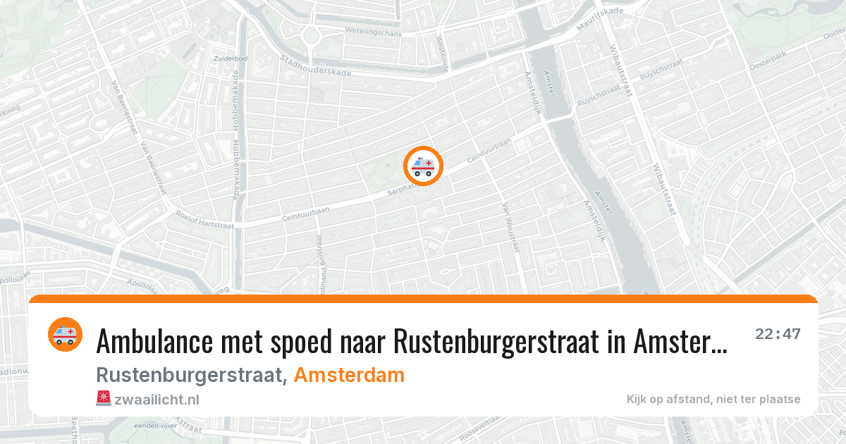 Ambulance met spoed naar Rustenburgerstraat in Amsterdam — 1 aug 2026