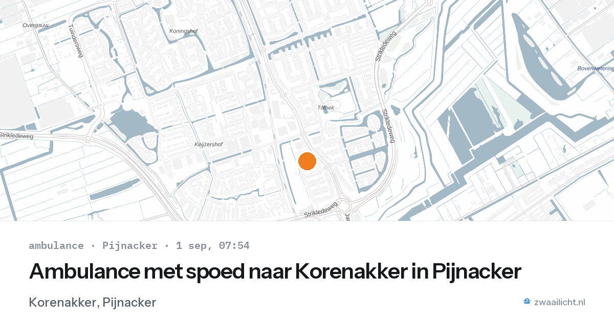 Ambulance met spoed naar Korenakker in Pijnacker — 1 sep 2026