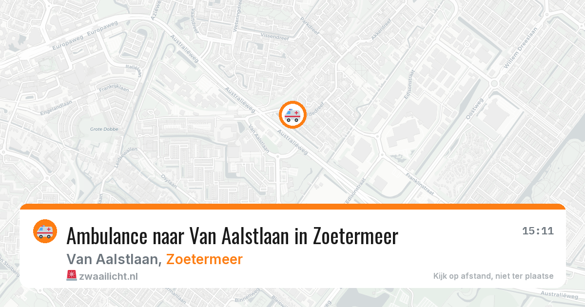 Ambulance naar Van Aalstlaan in Zoetermeer — 16 jun 2026