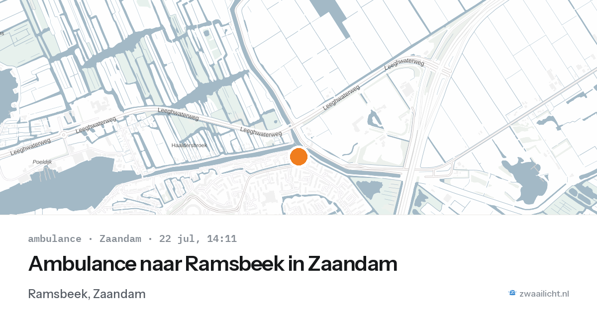 Ambulance naar Ramsbeek in Zaandam — 22 jul 2026