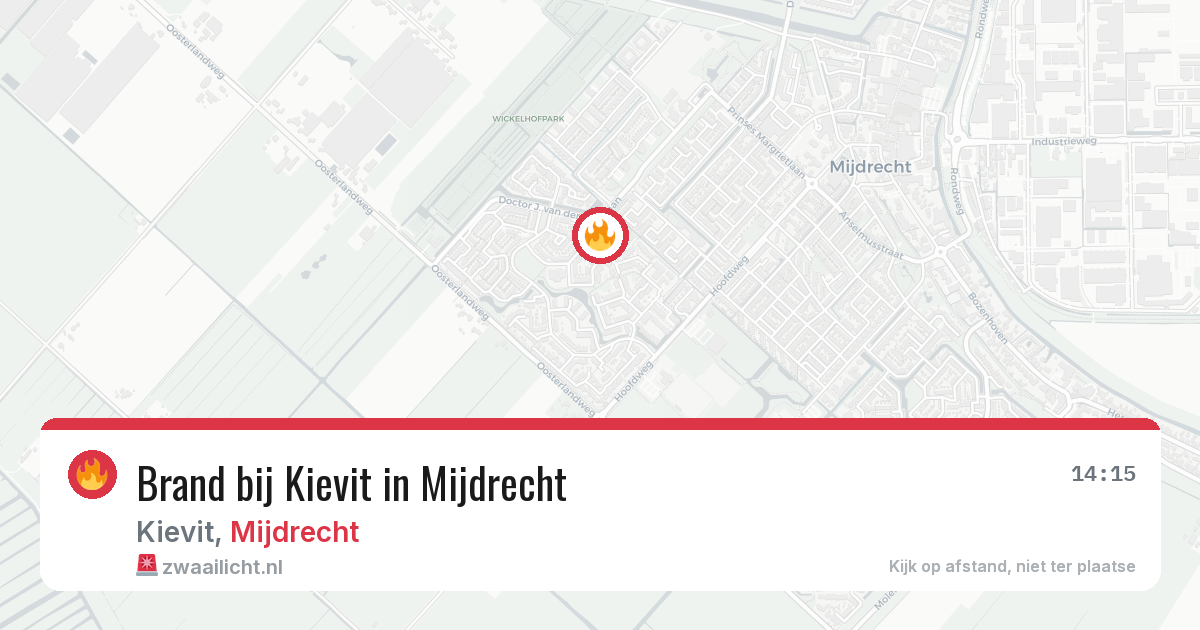 Brand bij Kievit in Mijdrecht — 12 aug 2026