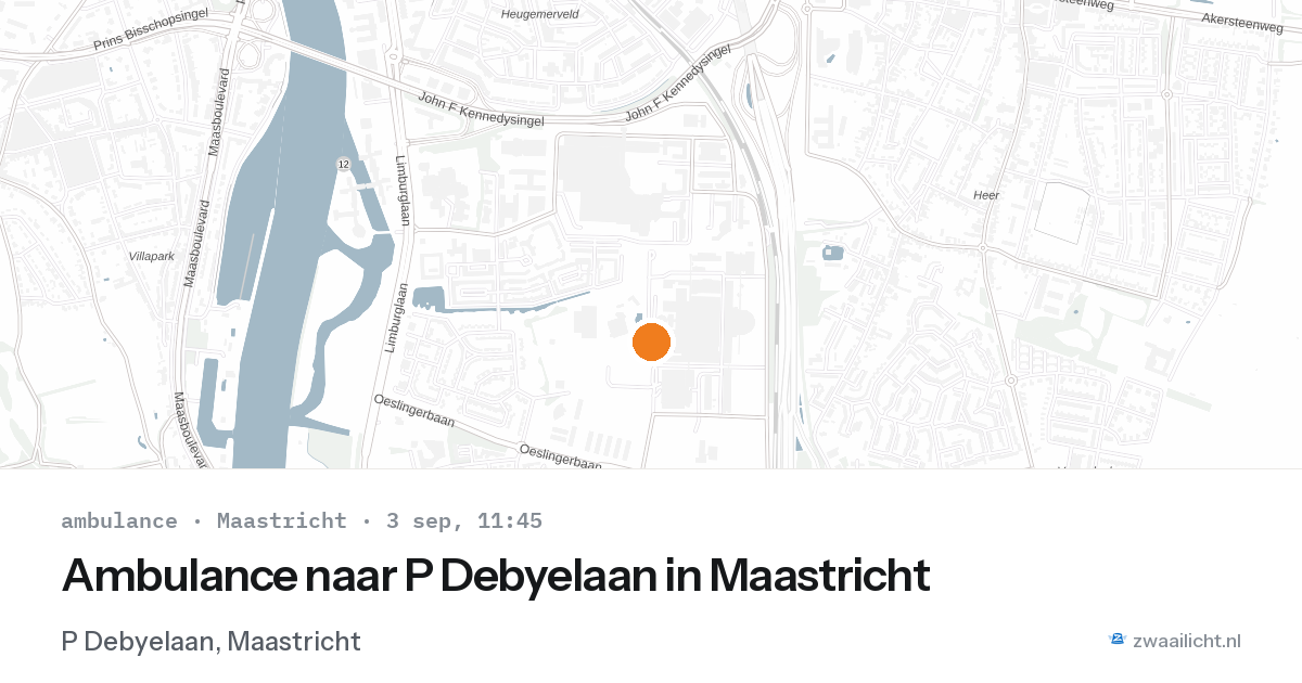 Ambulance naar P Debyelaan in Maastricht — 3 sep 2026