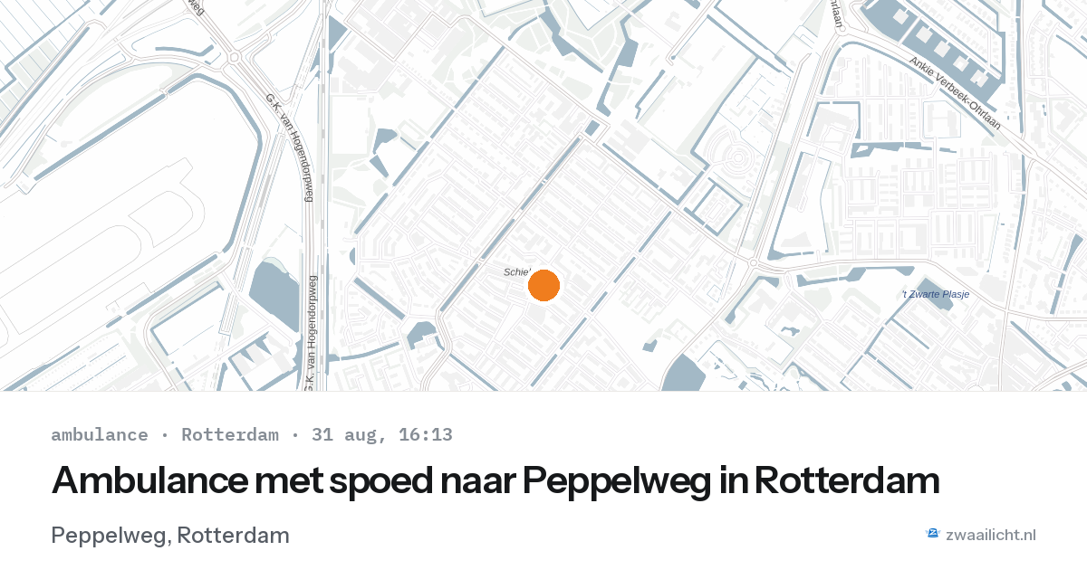 Ambulance met spoed naar Peppelweg in Rotterdam — 31 aug 2026