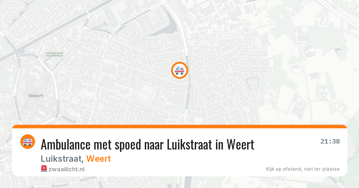 Ambulance met spoed naar Luikstraat in Weert — 3 aug 2026