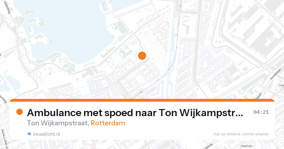 Ambulance met spoed naar Ton Wijkampstraat in Rotterdam — 28 aug 2026