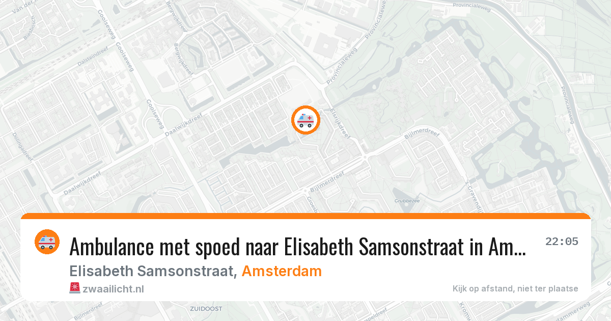 Ambulance met spoed naar Elisabeth Samsonstraat in Amsterdam — 20 mrt 2026