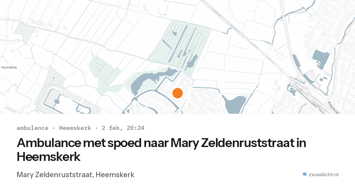 Ambulance met spoed naar Mary Zeldenruststraat in Heemskerk — 2 feb 2026