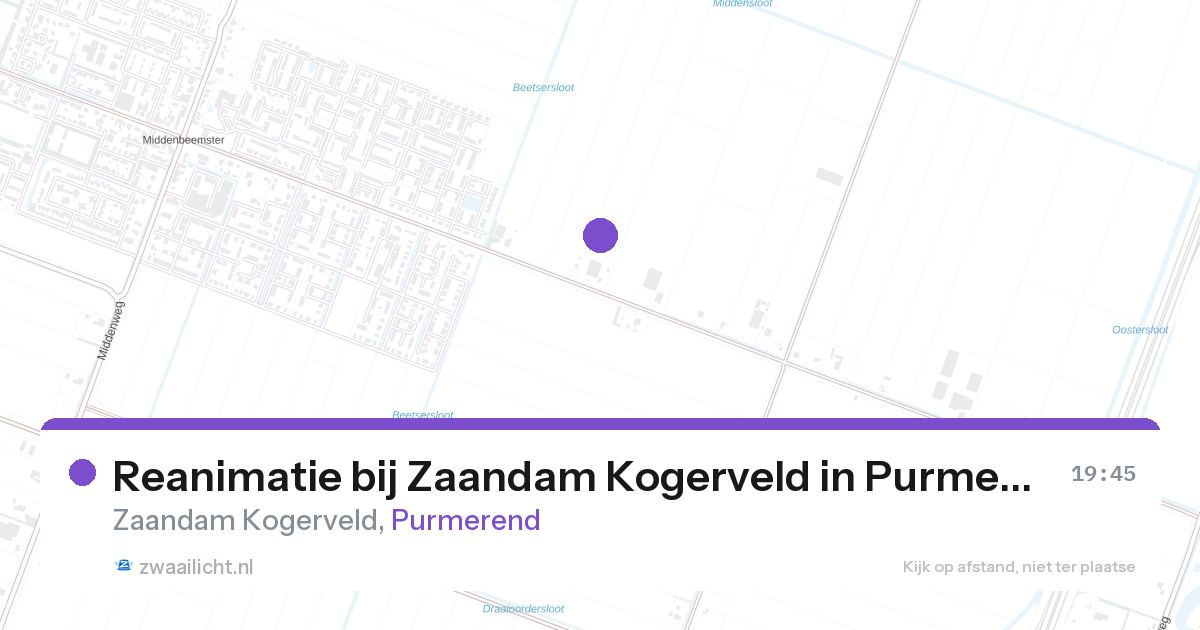 Reanimatie bij Zaandam Kogerveld in Purmerend — 27 aug 2026