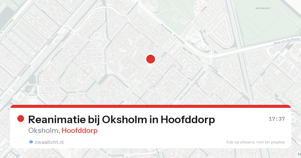 Reanimatie bij Oksholm in Hoofddorp — 17 aug 2026
