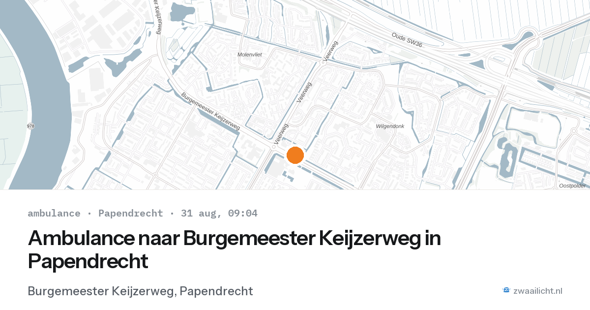 Ambulance naar Burgemeester Keijzerweg in Papendrecht — 31 aug 2026