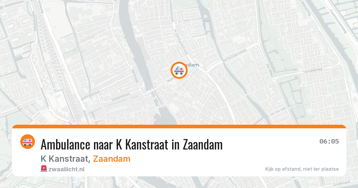 Ambulance naar K Kanstraat in Zaandam — 7 aug 2026