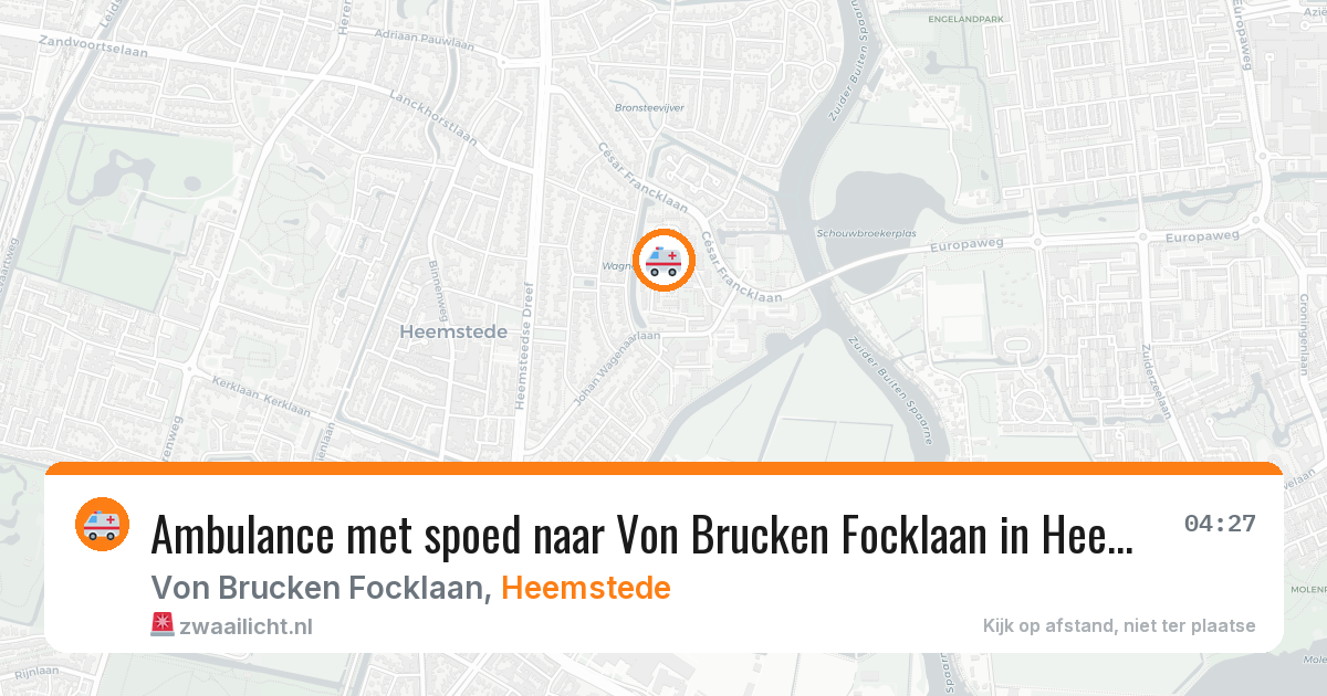 Ambulance met spoed naar Von Brucken Focklaan in Heemstede — 20 jul 2026