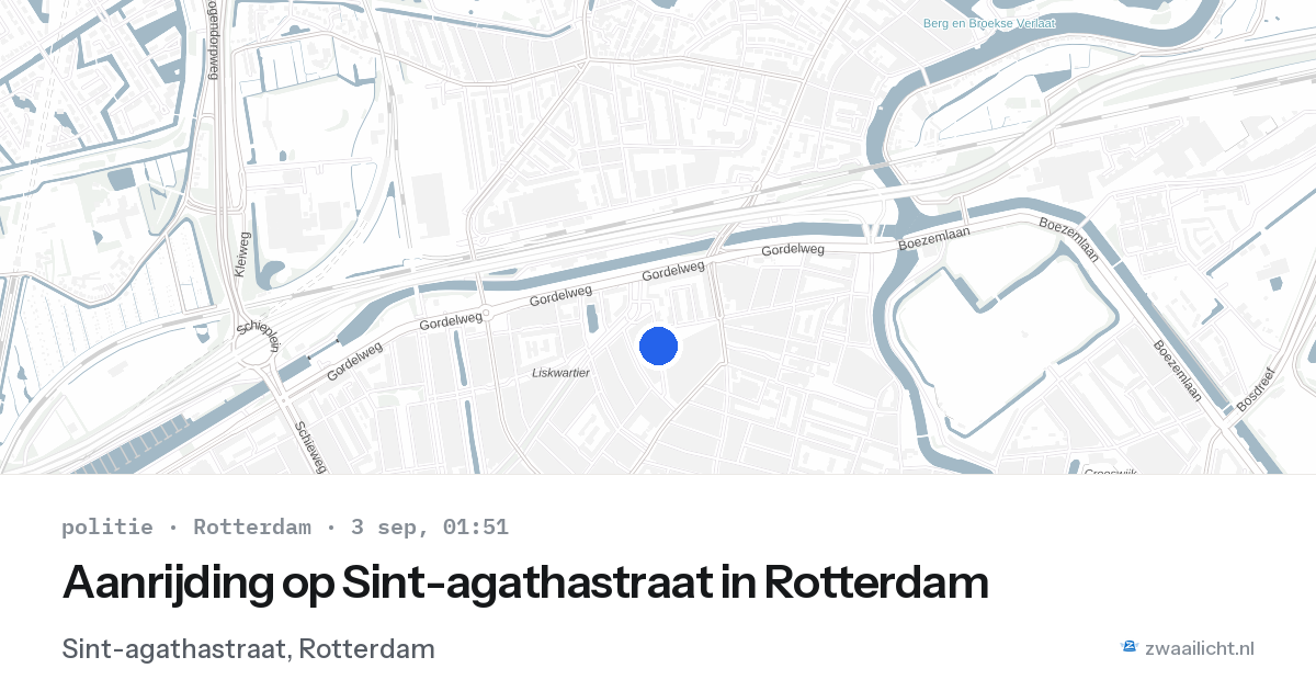Aanrijding op Sint-agathastraat in Rotterdam — 2 sep 2026
