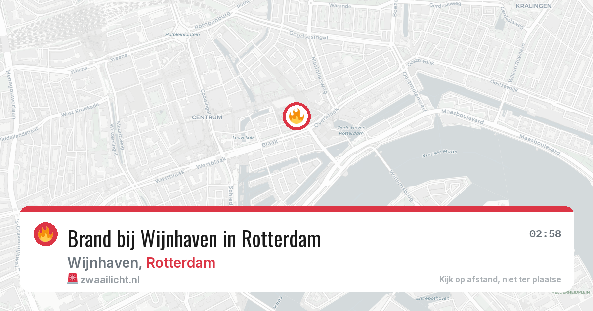 Brand bij Wijnhaven in Rotterdam — 14 aug 2026