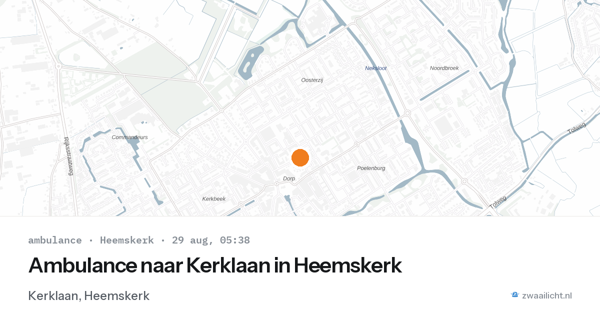 Ambulance naar Kerklaan in Heemskerk — 29 aug 2026