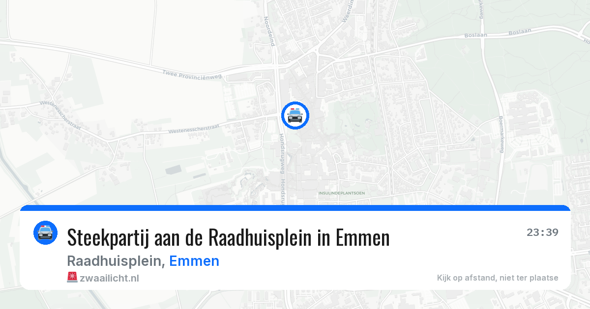 Steekpartij aan de Raadhuisplein in Emmen — 18 jul 2026