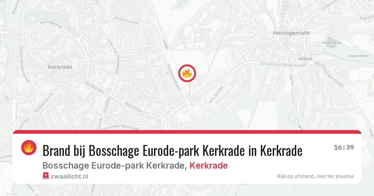 Brand bij Bosschage Eurode-park Kerkrade in Kerkrade — 27 jul 2026
