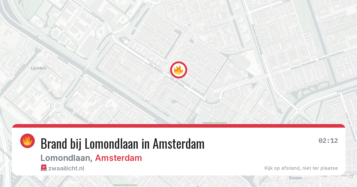 Brand bij Lomondlaan in Amsterdam — 15 mrt 2026