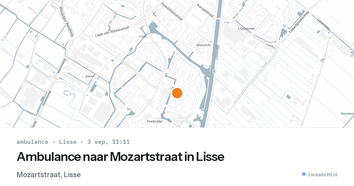 Ambulance naar Mozartstraat in Lisse — 3 sep 2026