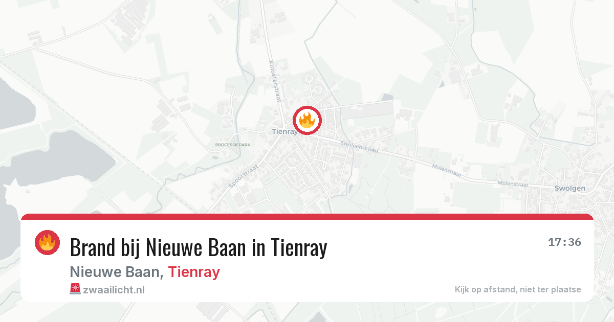Brand bij Nieuwe Baan in Tienray — 10 jul 2026